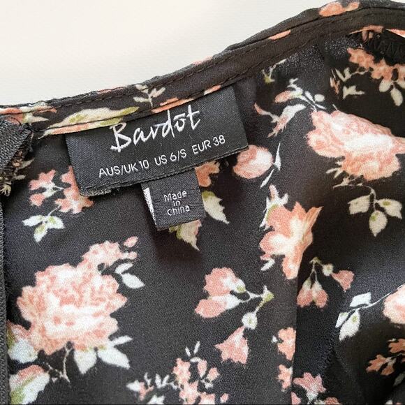Bardot Split Floral Dress Sz 6 - Picture 6 of 7